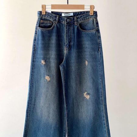 شلوار جین بگی تیره کثیف شور