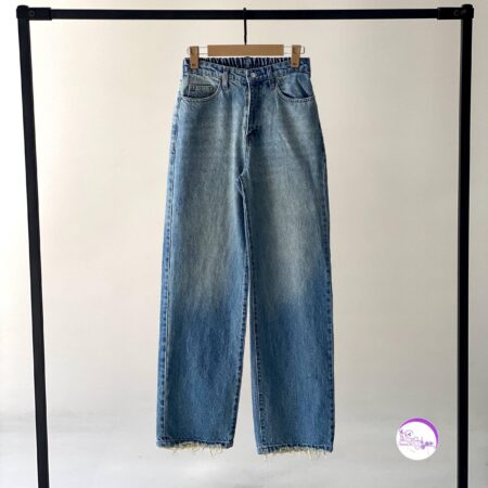 شلوار جین نیم بگ کثیف شور دمپا زاپ