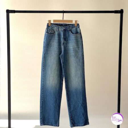 شلوار جین نیم بگ درتی پشت کش