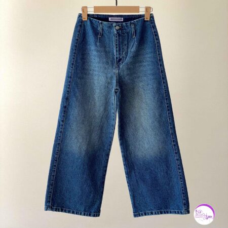 شلوار جین واید لگ بدون زاپ