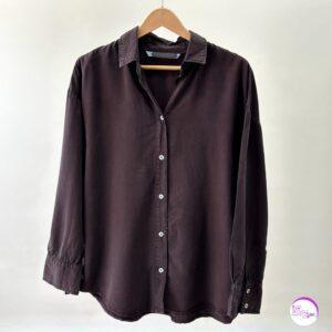 شومیز سیلک قهوه ای سوخته