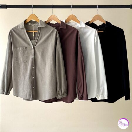 شومیز لینن chocolate