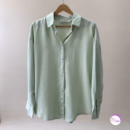 شومیز سیلک سبز پسته ای