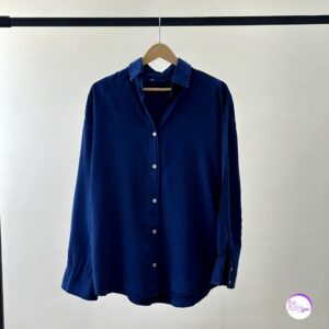 شومیز سیلک آبی کبالت