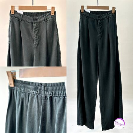 شلوار بگ سیلک سبز لجنی