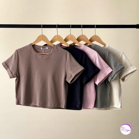 تیشرت کراپ جودون آستین پاکتی