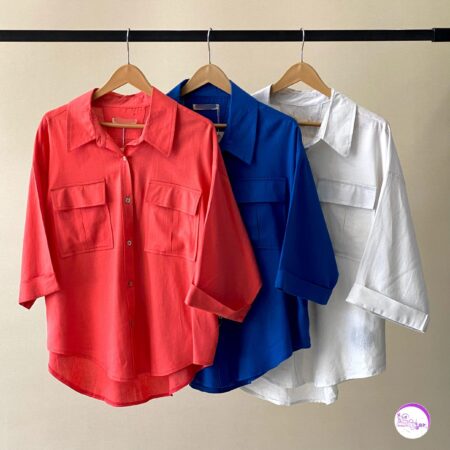 شومیز آستین پاکتی دو جیب