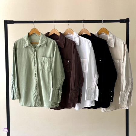 شومیز لینن آستین سه دکمه