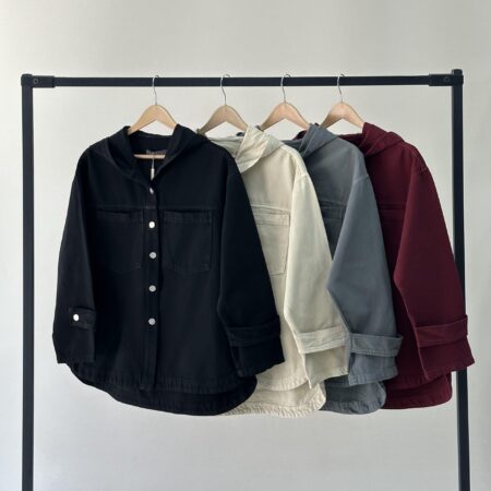 کت کتان کلاهدار بلند