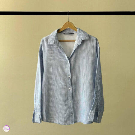 شومیز راه راه آبی پررنگ