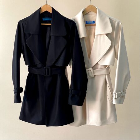 ترنچ کت دو یقه کجراه ( قد 80 )