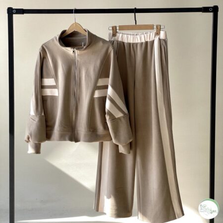 ست کاپشن و شلوار فوتر دو خط