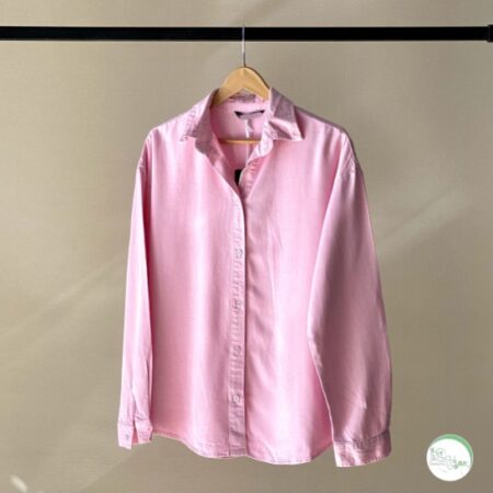 شومیز سیلک ضخیم صورتی پودری