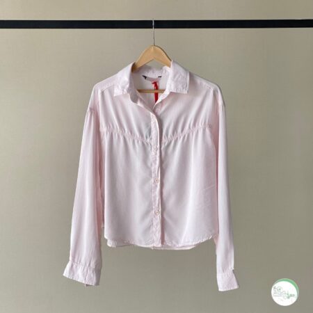 شومیز کوتاه صورتی پودری